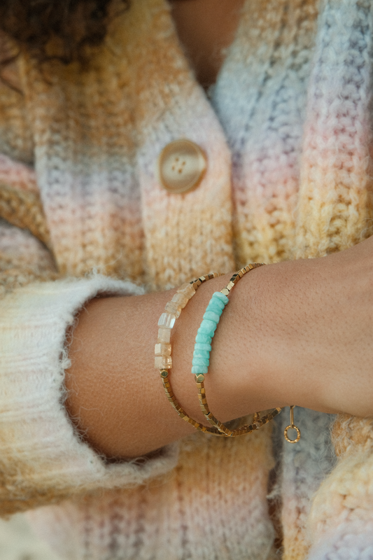 Bracelet Luma en pierres naturelles citrine et amazonite