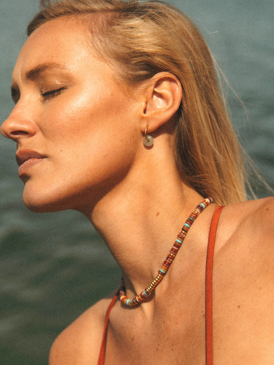 Collier California N°1 Socool, bijou fantaisie bohème en pierres naturelles fait main Arcachon