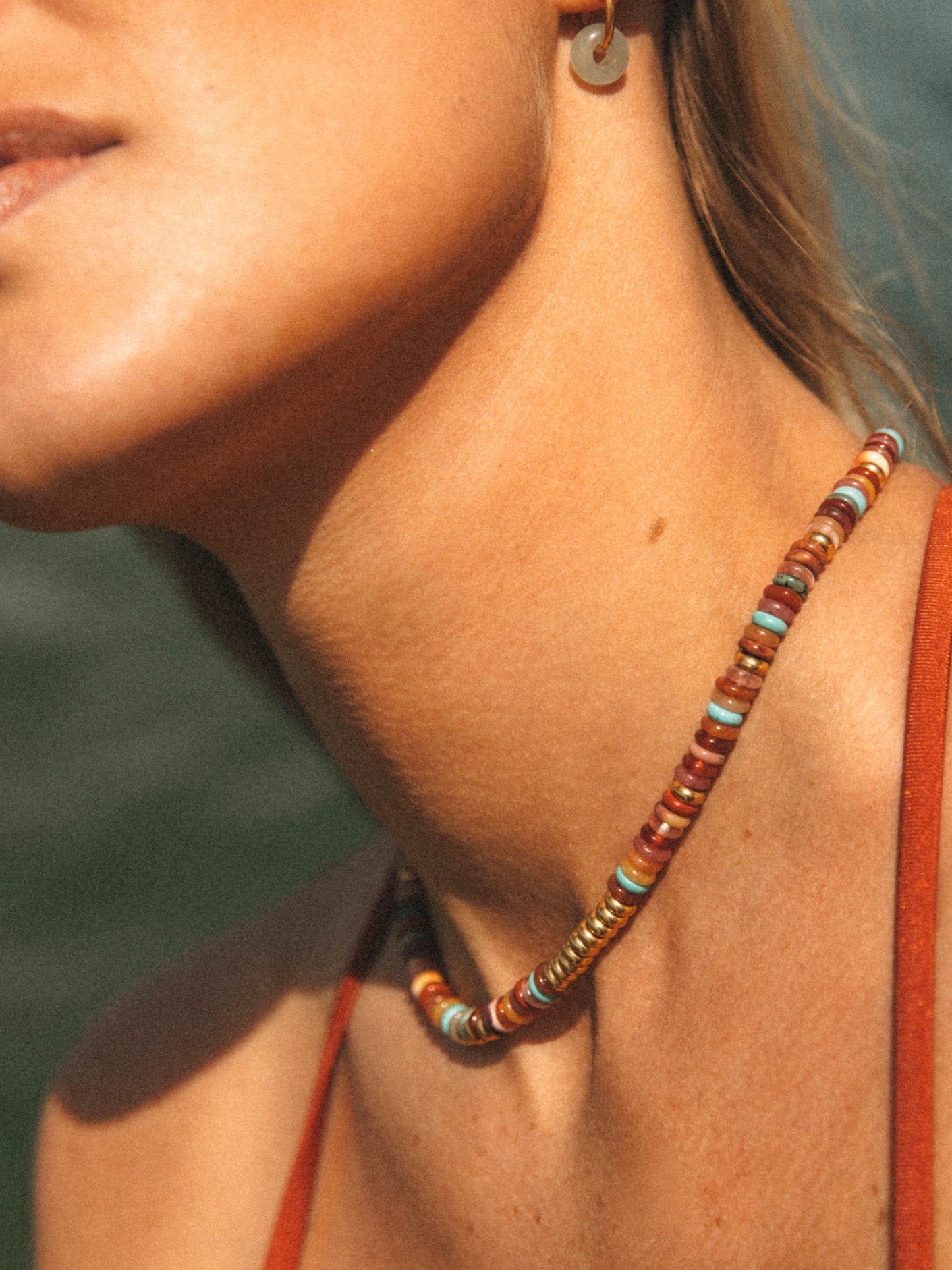 Collier California N°1 Socool, bijou fantaisie bohème en pierres naturelles fait main Arcachon