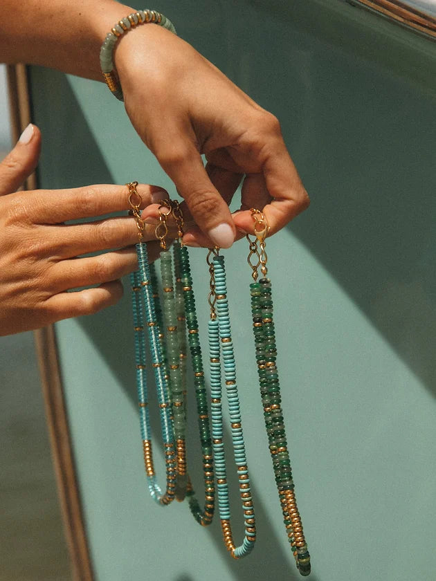 Collier California N°3 Socool, bijou fantaisie bohème en pierres naturelles fait main Arcachon