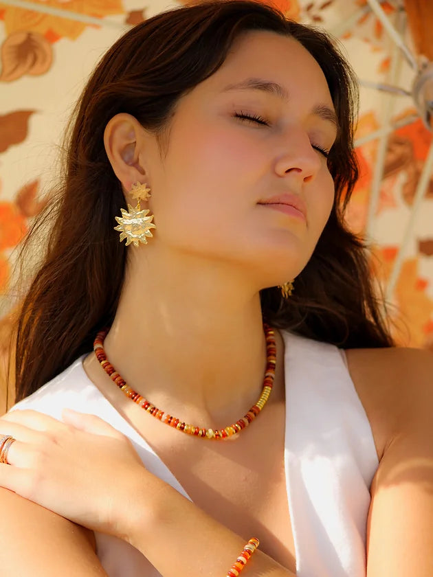 Collier California N°6 Socool, bijou fantaisie bohème en pierres naturelles fait main Arcachon