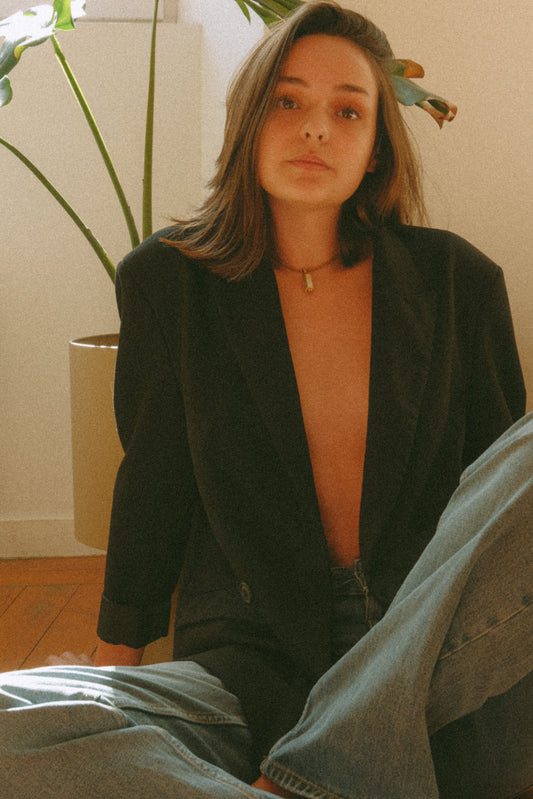 Collier Amulette Socool Pyla, bijou fantaisie vintage avec perles et métal doré