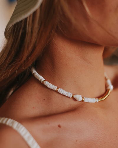 Collier Florida Socool, bijou fantaisie estival en nacre et coquillages fait main Arcachon