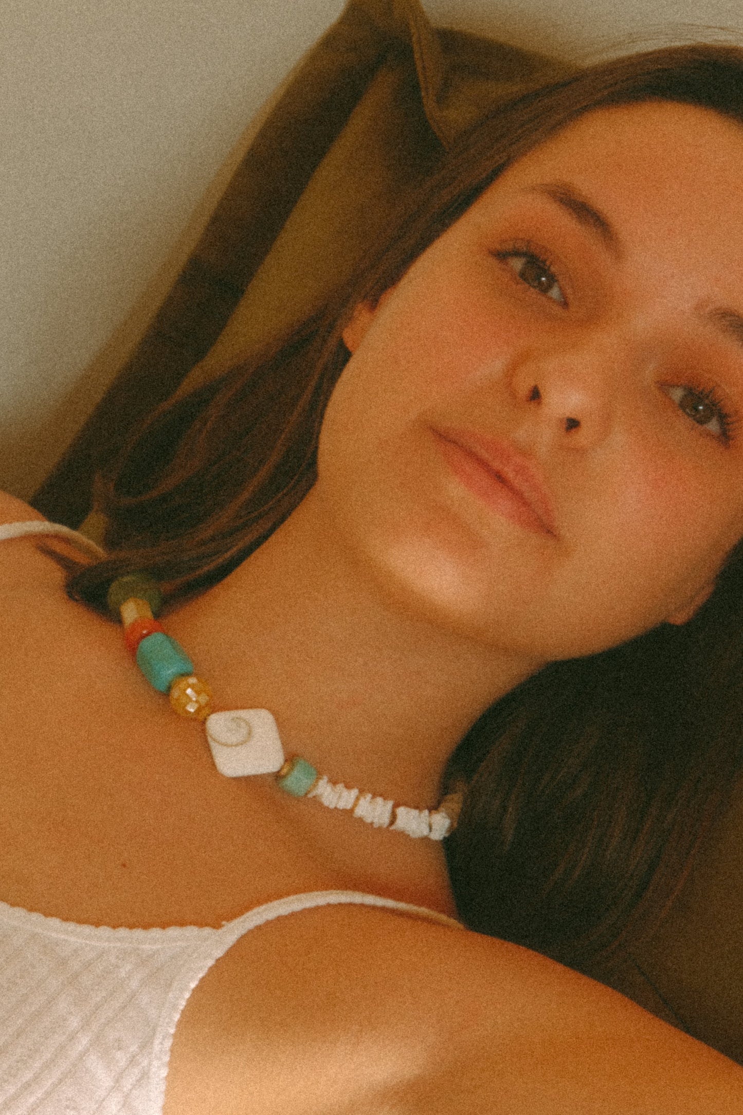 Collier Horizon Socool, bijou fantaisie bohème en coquillages et pierres vintage fait main Arcachon