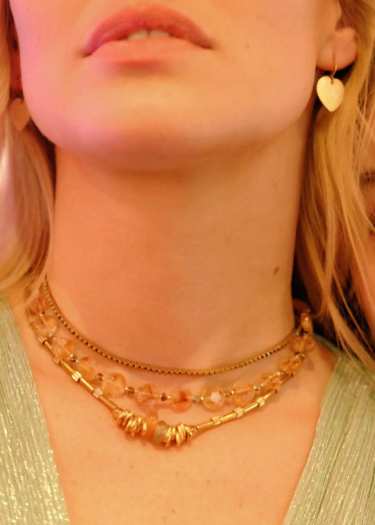 Collier Lover Socool, bijou fantaisie en hématite en forme de cœur fait main Arcachon