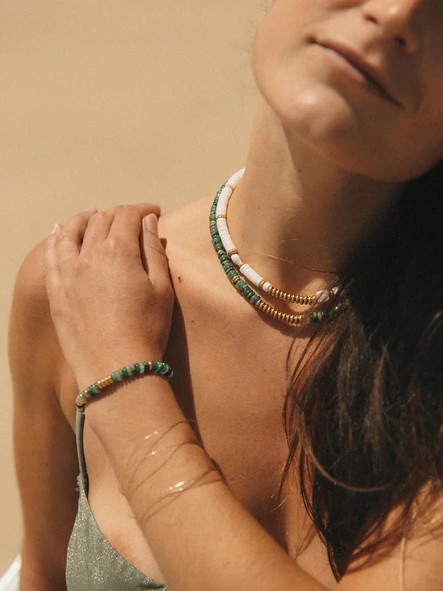 Collier California N°3 Socool, bijou fantaisie bohème en pierres naturelles fait main Arcachon