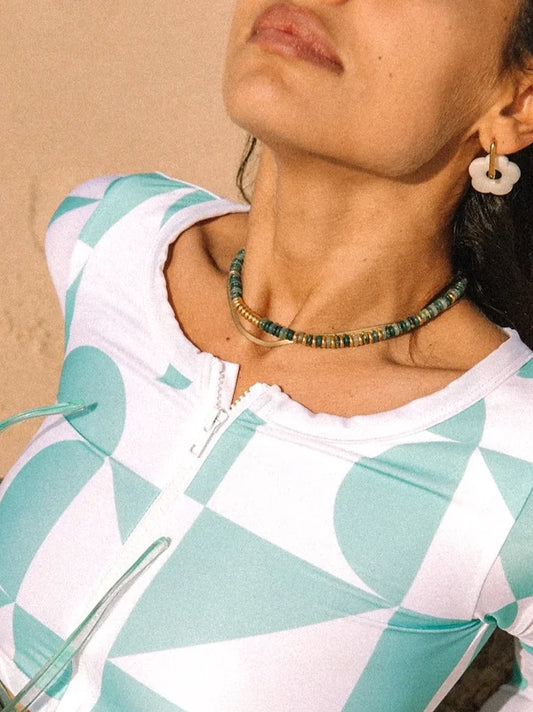 Collier California N°3 Socool, bijou fantaisie bohème en pierres naturelles fait main Arcachon