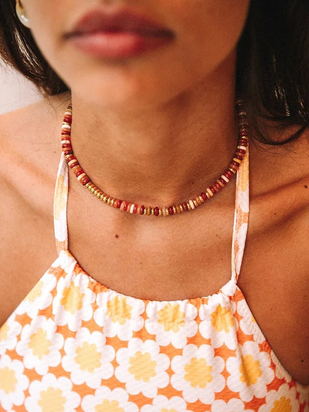 Collier California N°10 Socool, bijou fantaisie bohème en pierres naturelles fait main Arcachon
