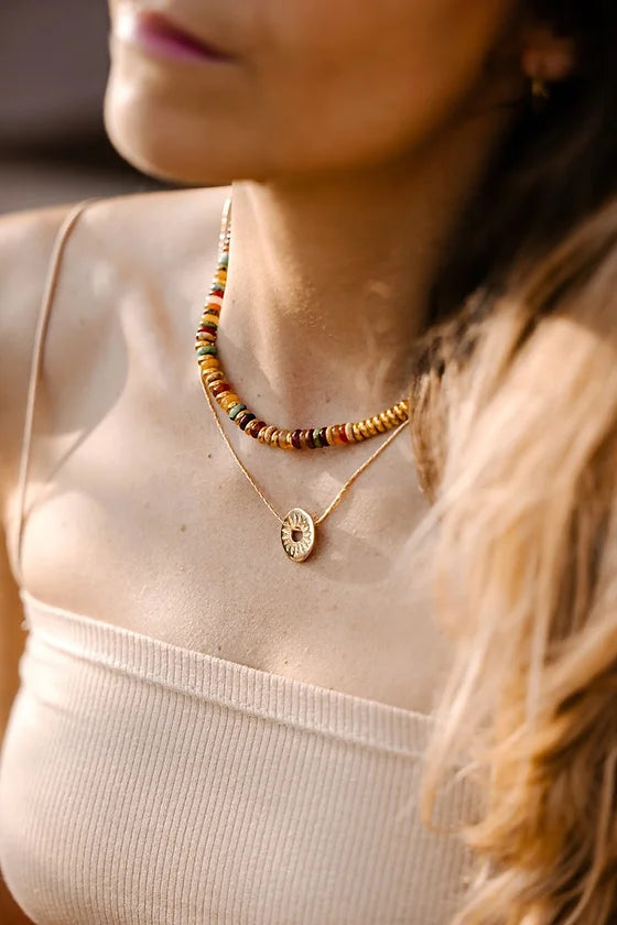 Collier California N°2 Socool, bijou fantaisie bohème en pierres naturelles fait main Arcachon
