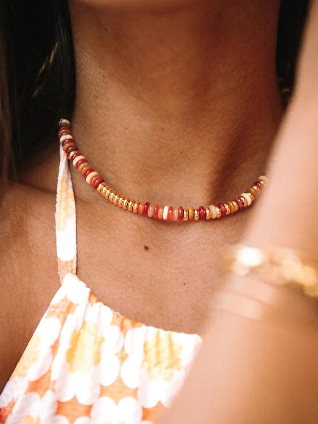 Collier California N°10 Socool, bijou fantaisie bohème en pierres naturelles fait main Arcachon
