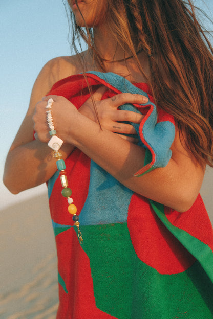 Collier Horizon Socool, bijou fantaisie bohème en coquillages et pierres vintage fait main Arcachon