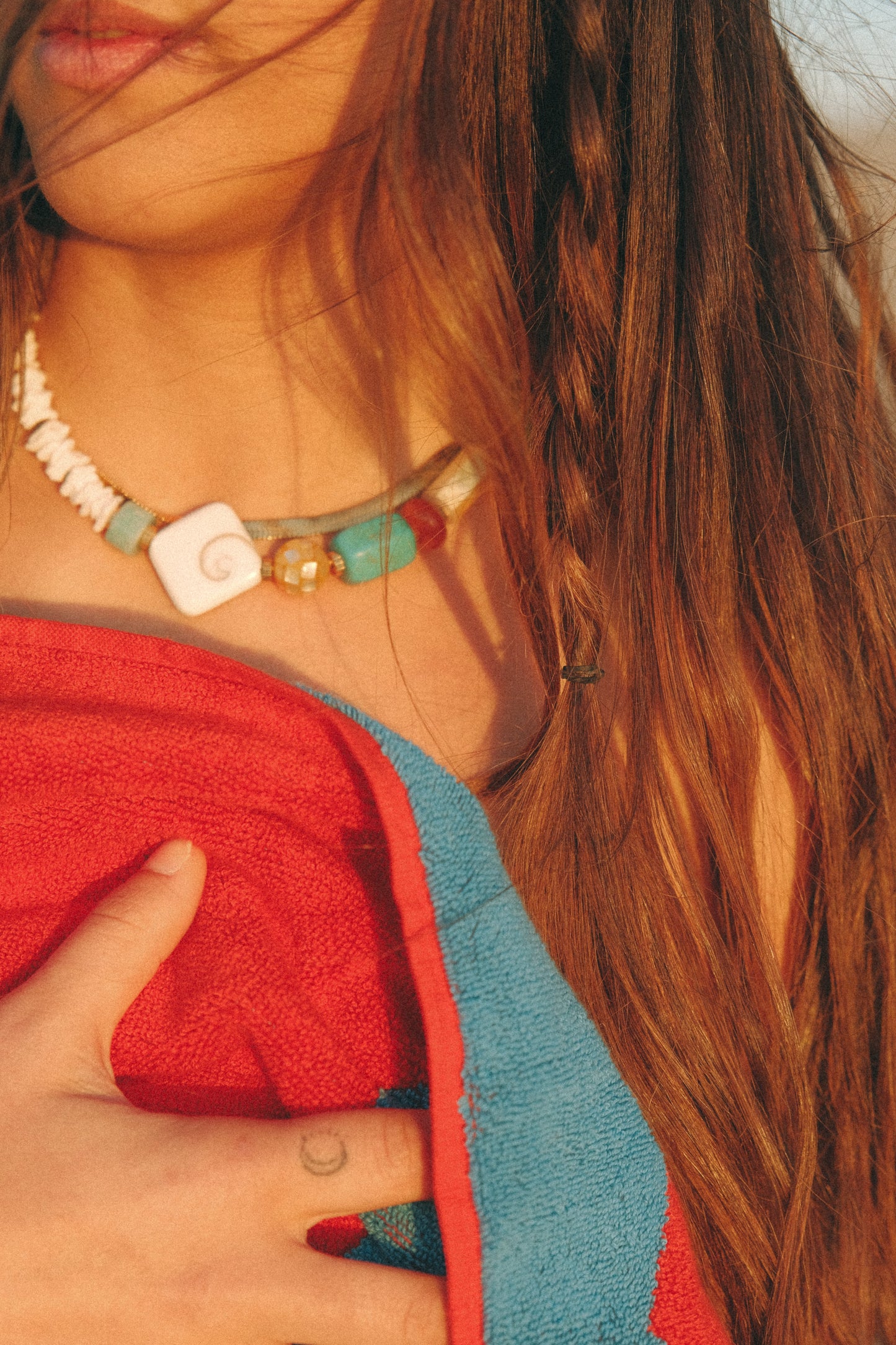 Collier Horizon Socool, bijou fantaisie bohème en coquillages et pierres vintage fait main Arcachon